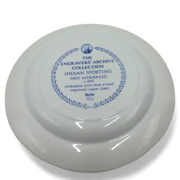 SPODE Blue INDIAN Sporting Engravers' Archive Collection Plate Porcelain 10" - Picture 9 of 9